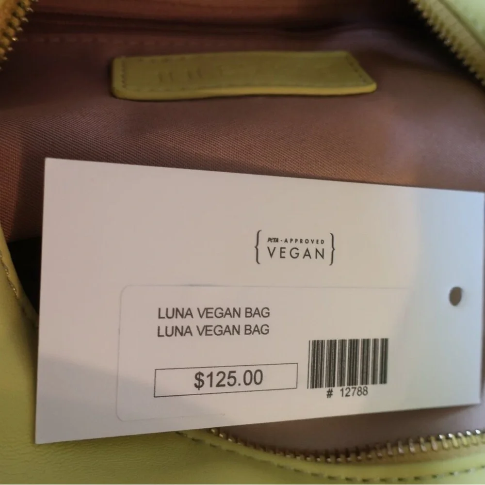 NWT Jules Kae Neon Green Luna Vegan Leather Purse Bag with Gold Chain - Picture 7 of 8